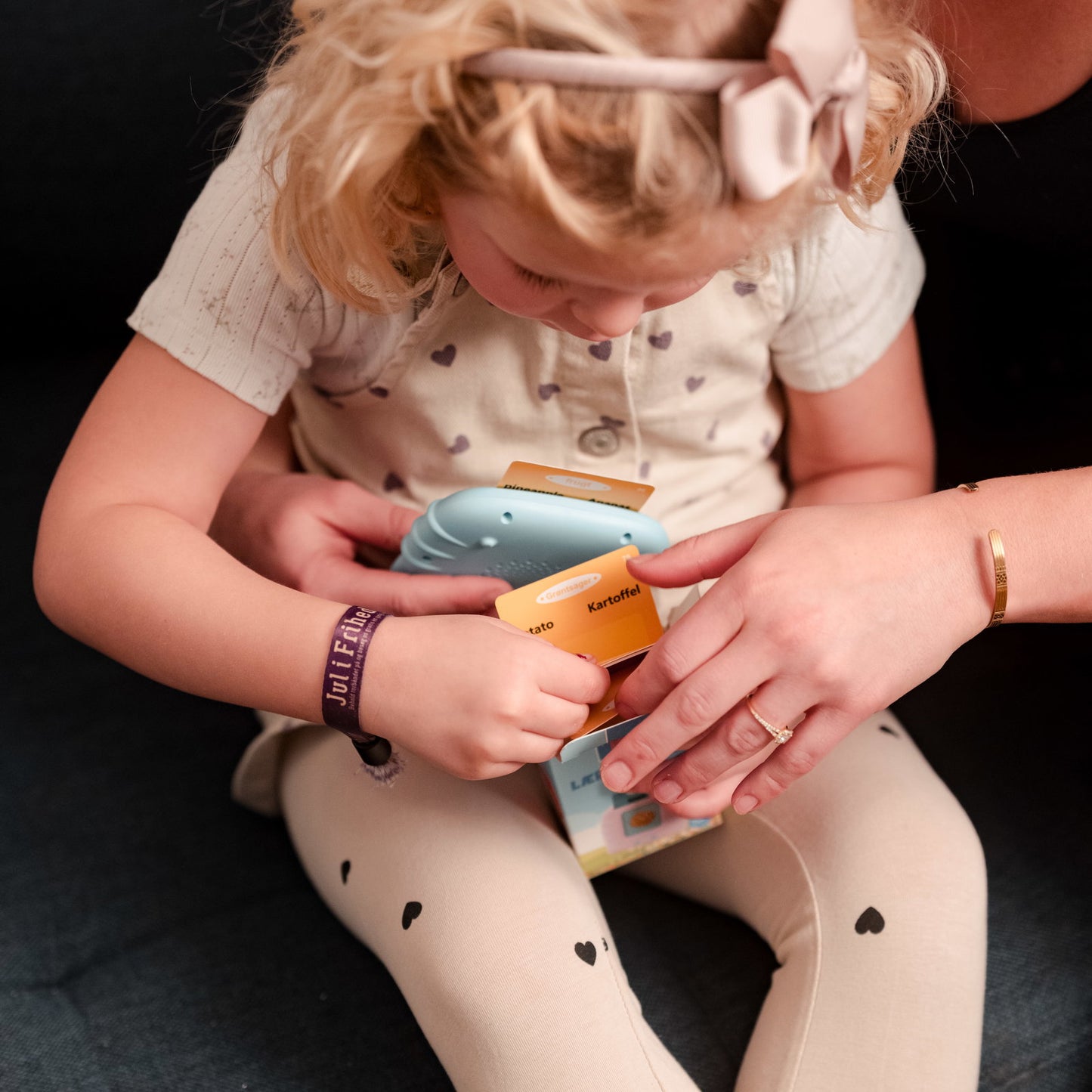 Læringskort med lyd til børn - ass. pink & lyseblå