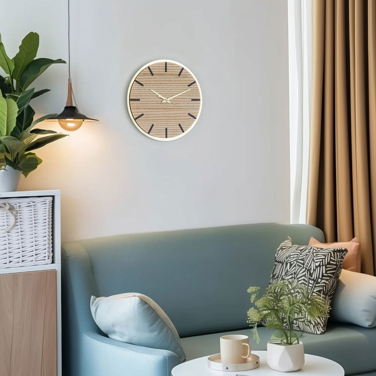 Vægur i træ - Ø30cm