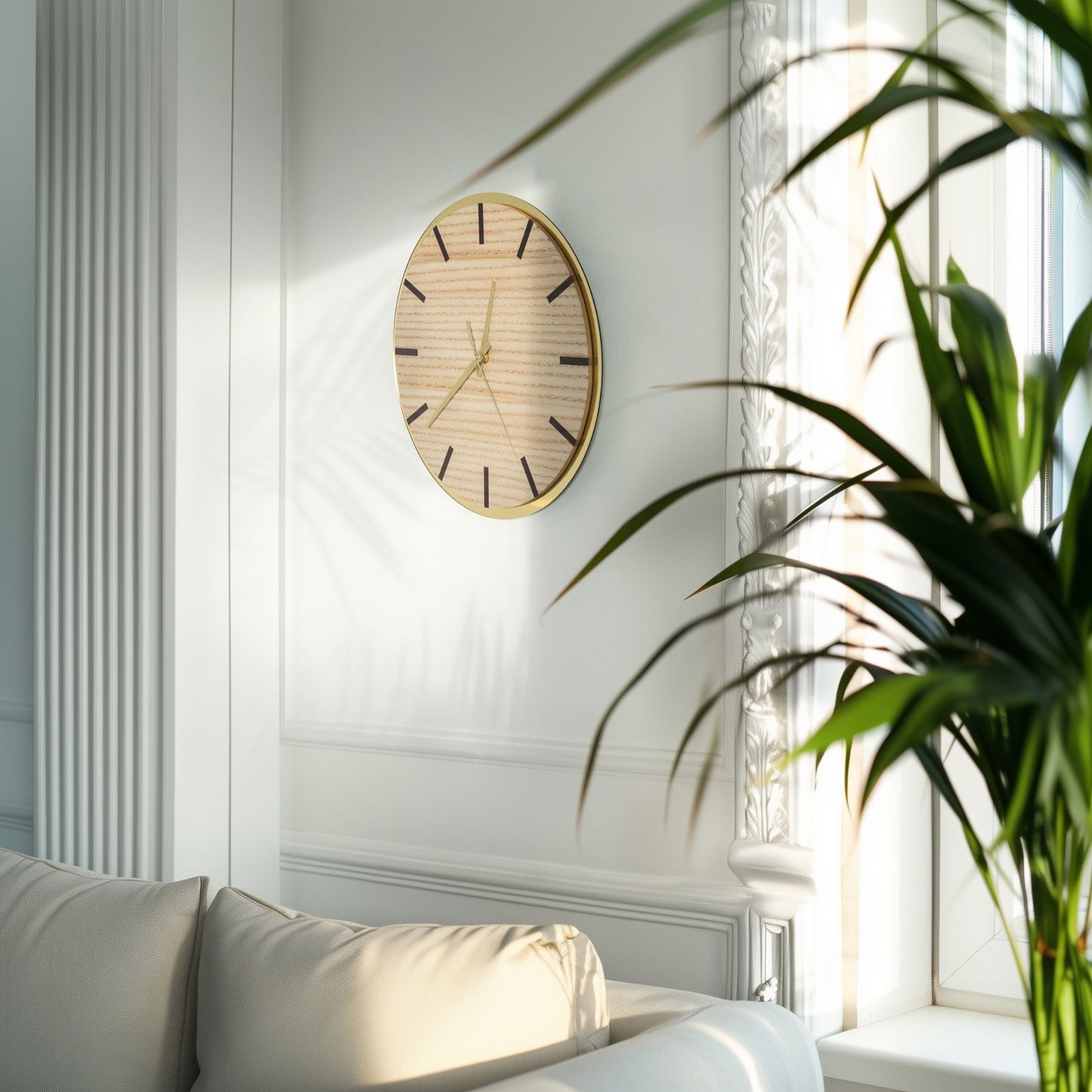 Vægur i træ - Ø30cm