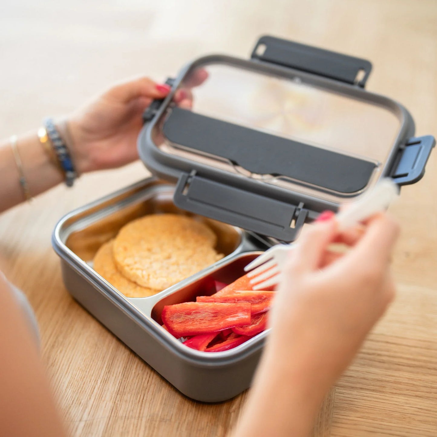 OH - Madkasse med 2 rum Grå