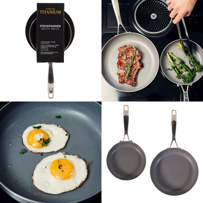 Titanium - Stegepande sæt Ø20+26cm