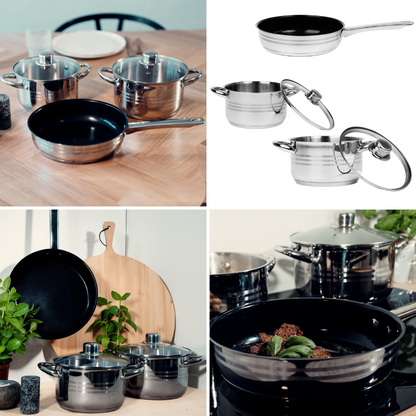 Gryde- og pandesæt - 5 dele