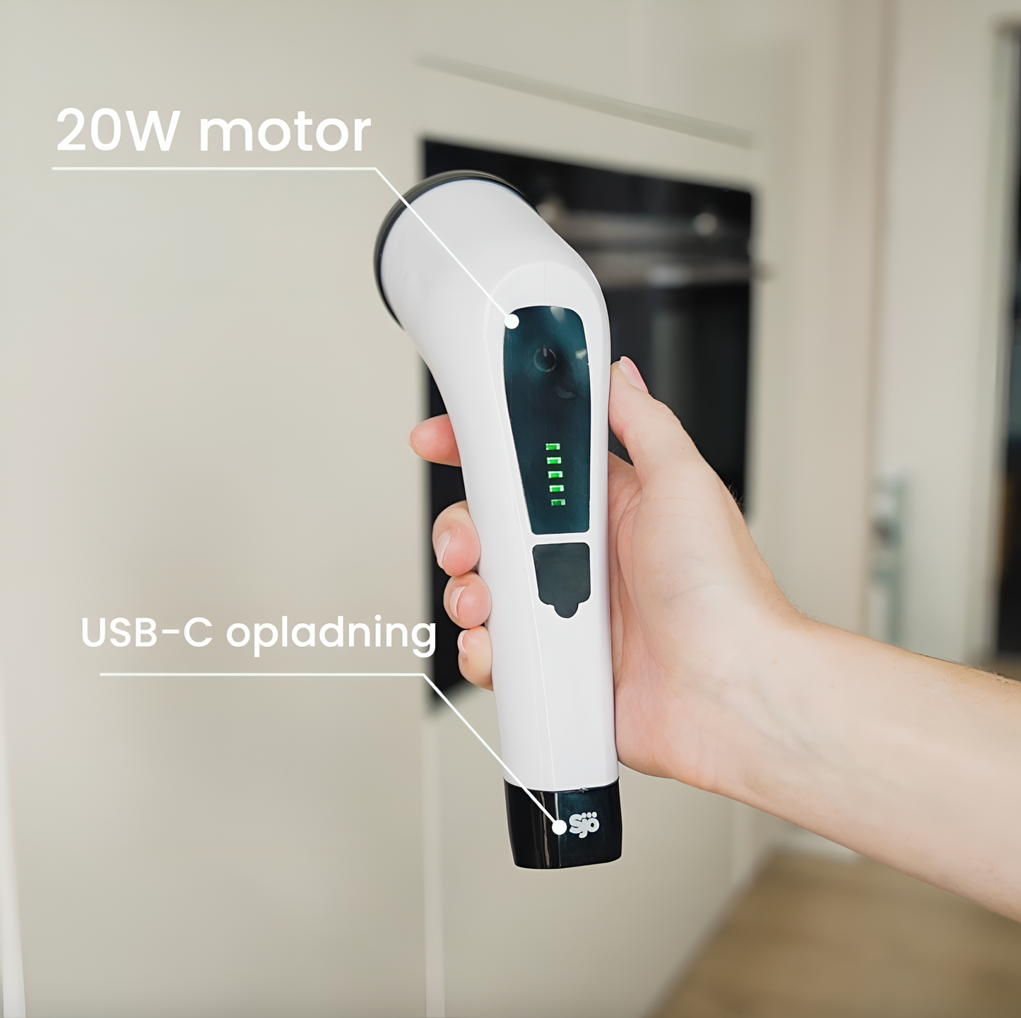 Sjö - Elektrisk rengøringsbørste med forlængerstang