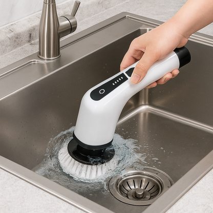 Sjö - Elektrisk rengøringsbørste med forlængerstang