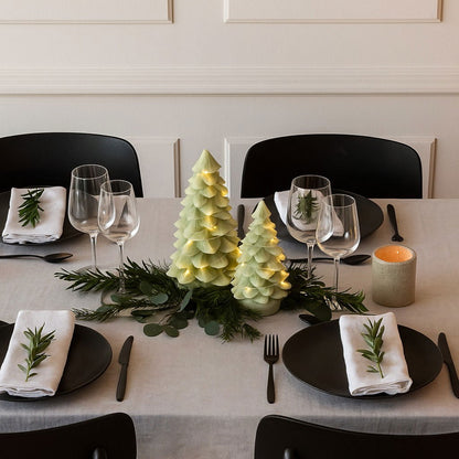 juletræer med lyskæde - 2 pak