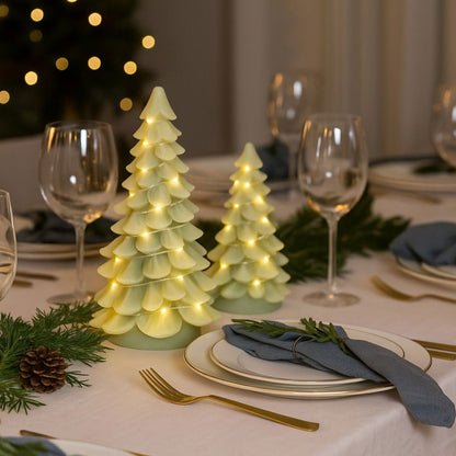 juletræer med lyskæde - 2 pak