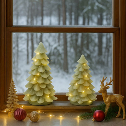 juletræer med lyskæde - 2 pak