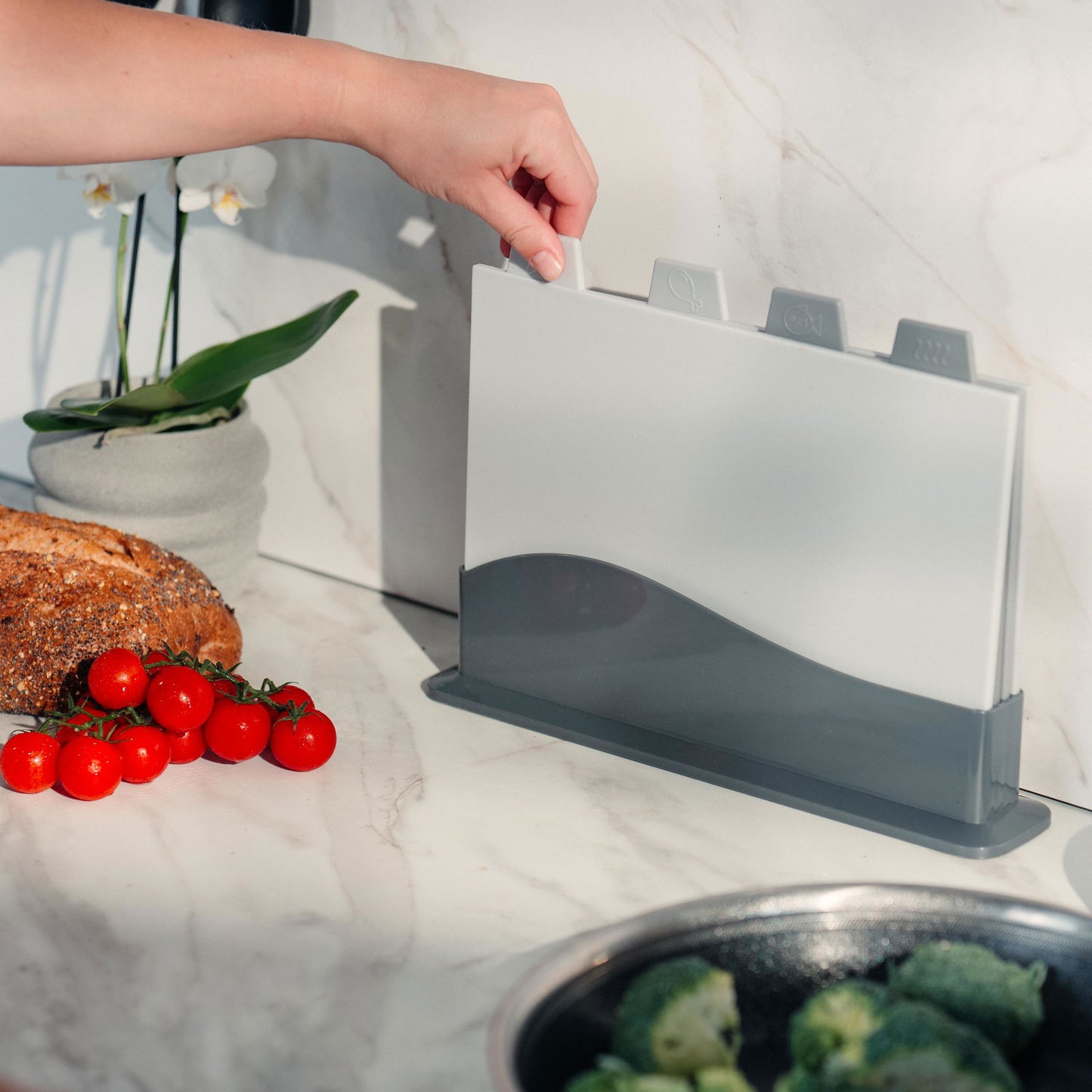 Skærebrætsæt 4 stk m. holder