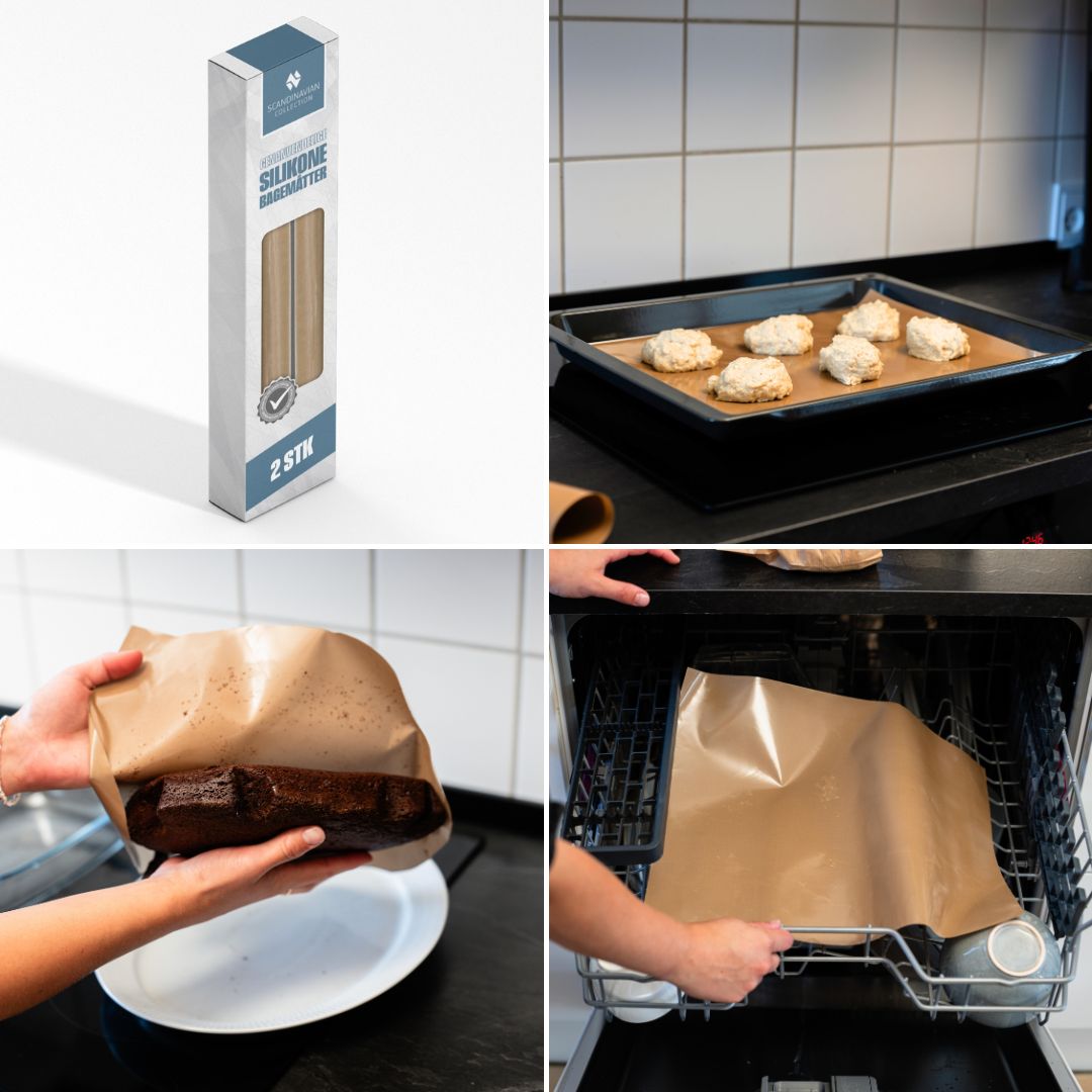 Genanvendelige silikone bagemåtter - 2 pak