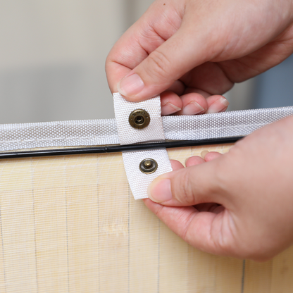 Nordis - Grå bambus vasketøjskurv med 3 rum, 144L, 60X40X60cm