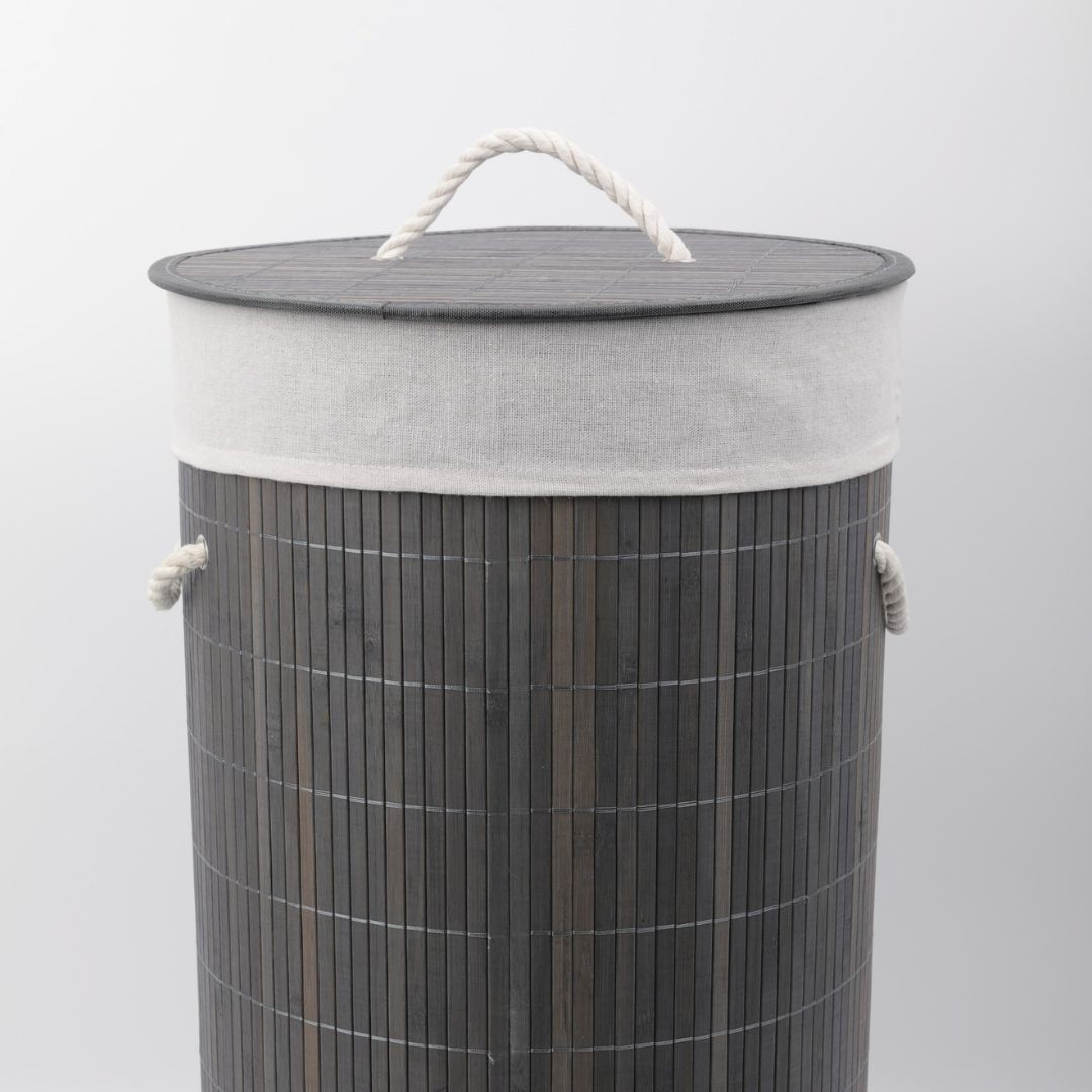 Nordis - Grå bambus vasketøjskurv