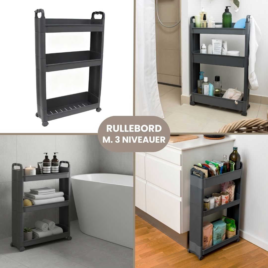 Rullebord med 3 niveauer