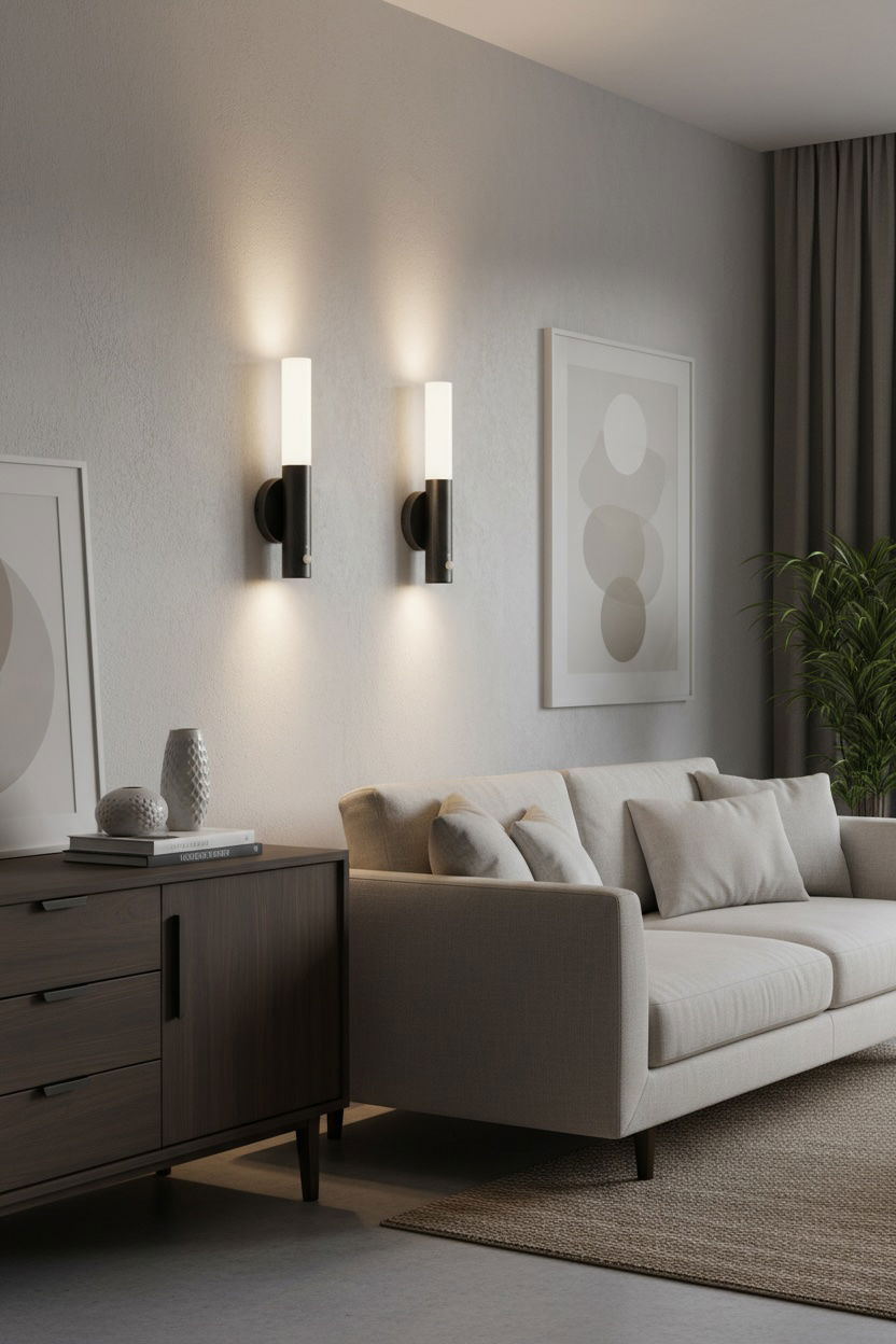 Bærbar sensorlampe sort - 2 pak