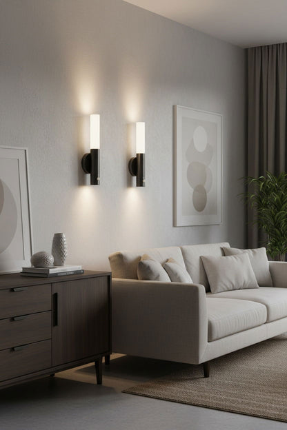Bærbar sensorlampe sort - 2 pak