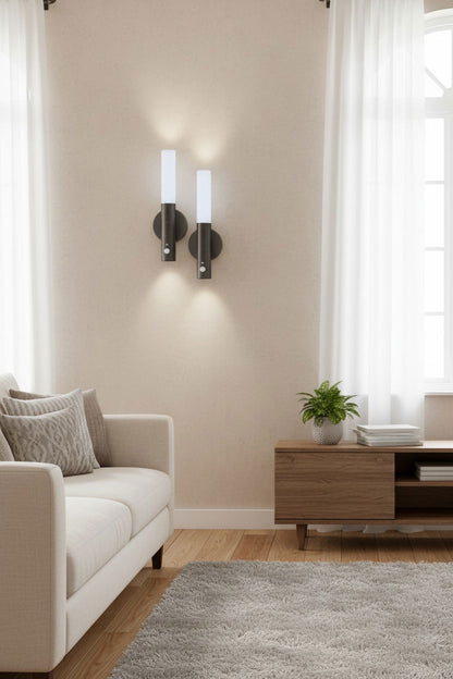 Bærbar sensorlampe sort - 2 pak