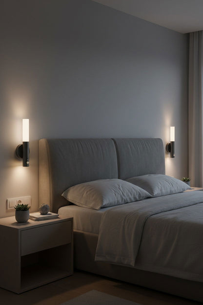 Bærbar sensorlampe sort - 2 pak