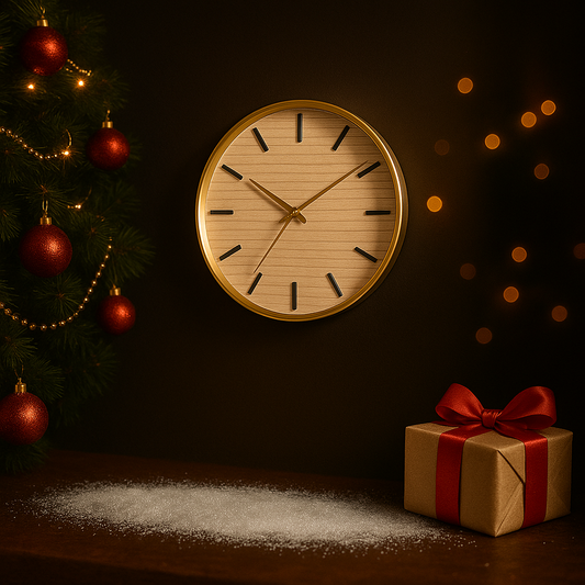 Vægur i træ - Ø30cm