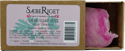 ØKOLOGISK - SÆBEBAR - ROSENGERANIUM 50 GRAM